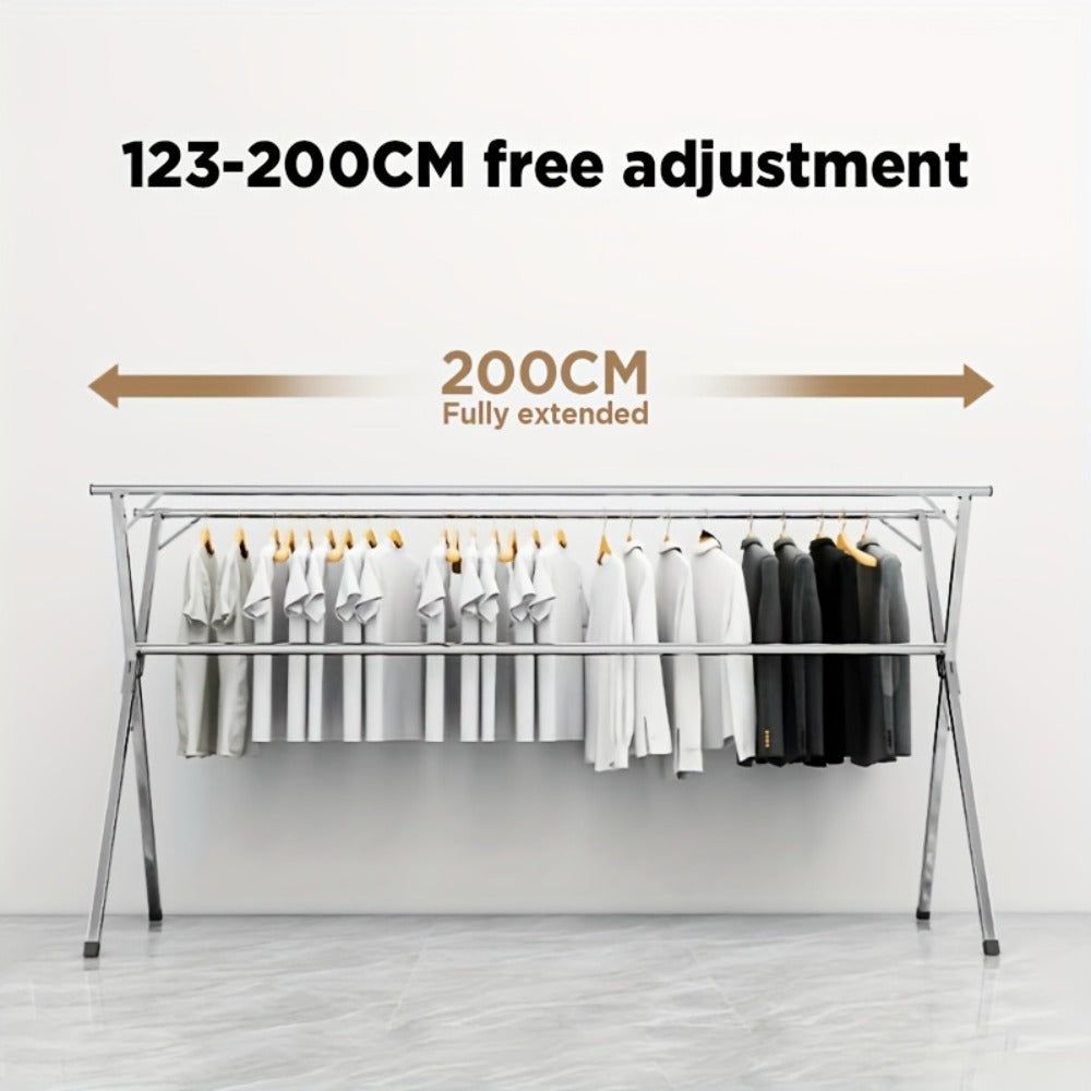 Stainless Steel Clothes Drying Rack Adjustable Retractable Foldable Indoor Outdoor Laundry Rack Heavy Duty