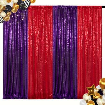 Sequin Backdrop Curtain 4 Panels 2FTx8FT – Shimmer Glitter Background for Wedding Party Photo Booth Decoration