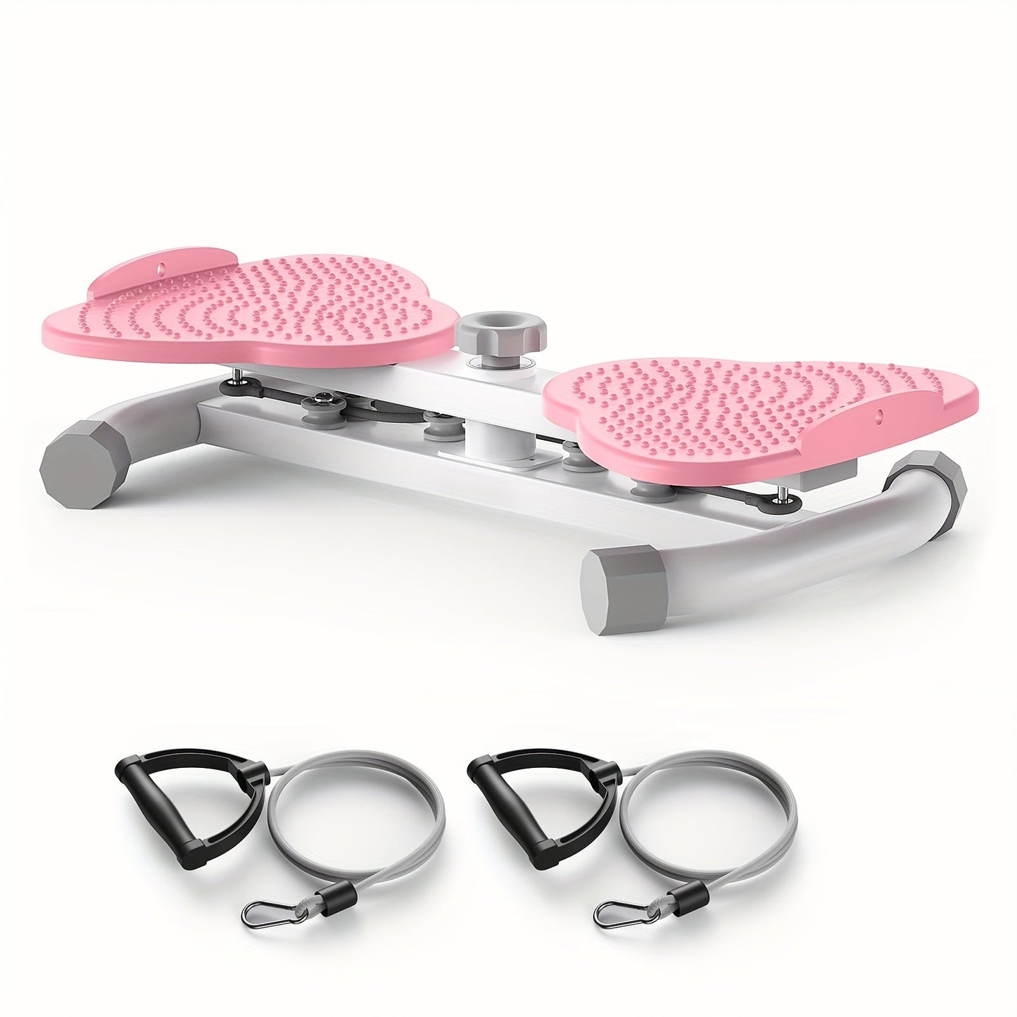 Fitness Equipment Waist Twist Stepper with Resistance Tubes, 360-Degree Pedal Motion and Three Options