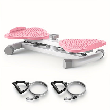 Fitness Equipment Waist Twist Stepper with Resistance Tubes, 360-Degree Pedal Motion and Three Options