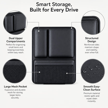 Car Trunk Organizer, Foldable PU Leather Multi-Pocket Bag with Bottle Slots, Adjustable Straps and 1- or 3-Piece Options