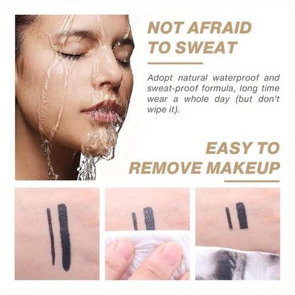 Waterproof Black Eyeliner Pencil Set 3pcs – Long-Lasting Smudge-Proof Matte Eye Liner Precise Single Tip Gentle Formula for Sensitive Eyes All Day Wear Women Gift