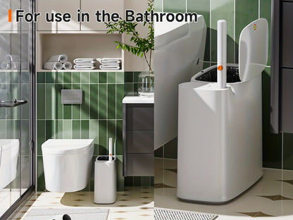7.7L Bathroom Waste Bin and Disposable Toilet Brush Station with 12 or 72 Replacement Heads