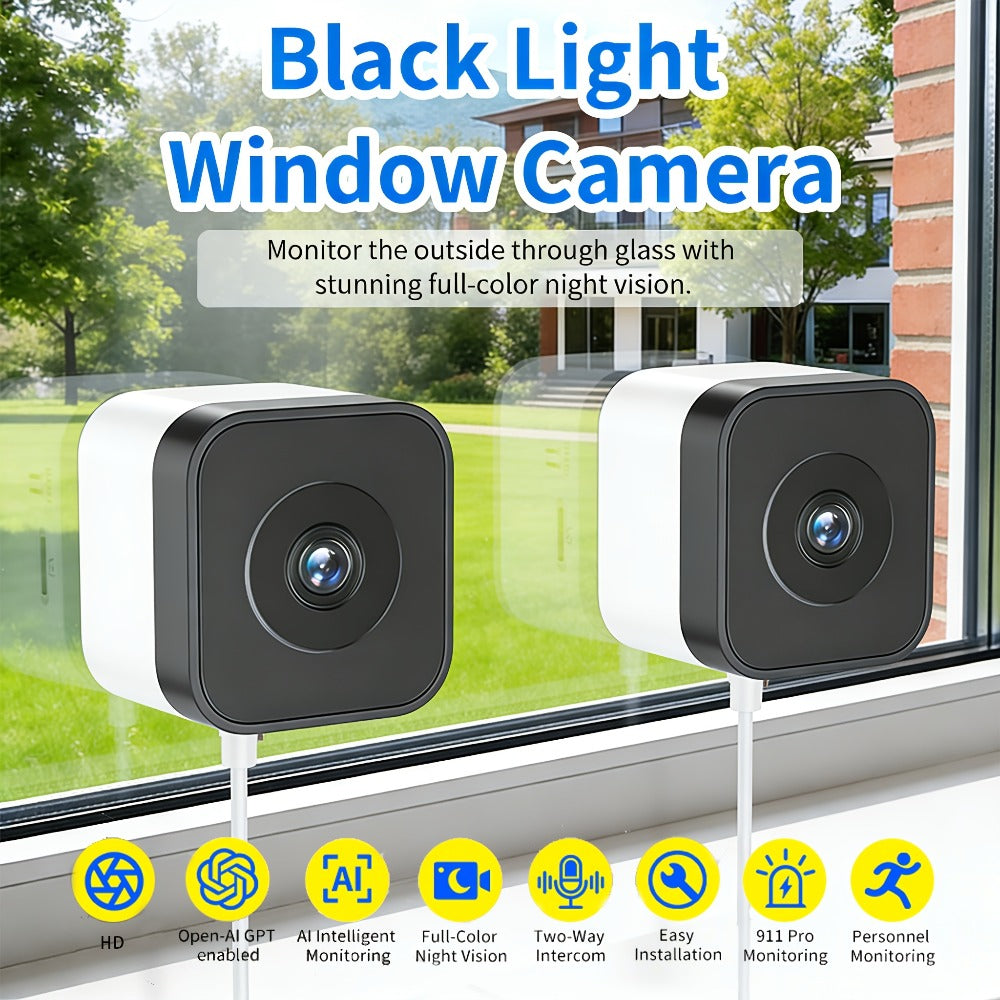 Security Camera 6MP Window Model with Dual-Band WiFi, Full-Color Night Vision, Human Detection and 1 or 2 Pack