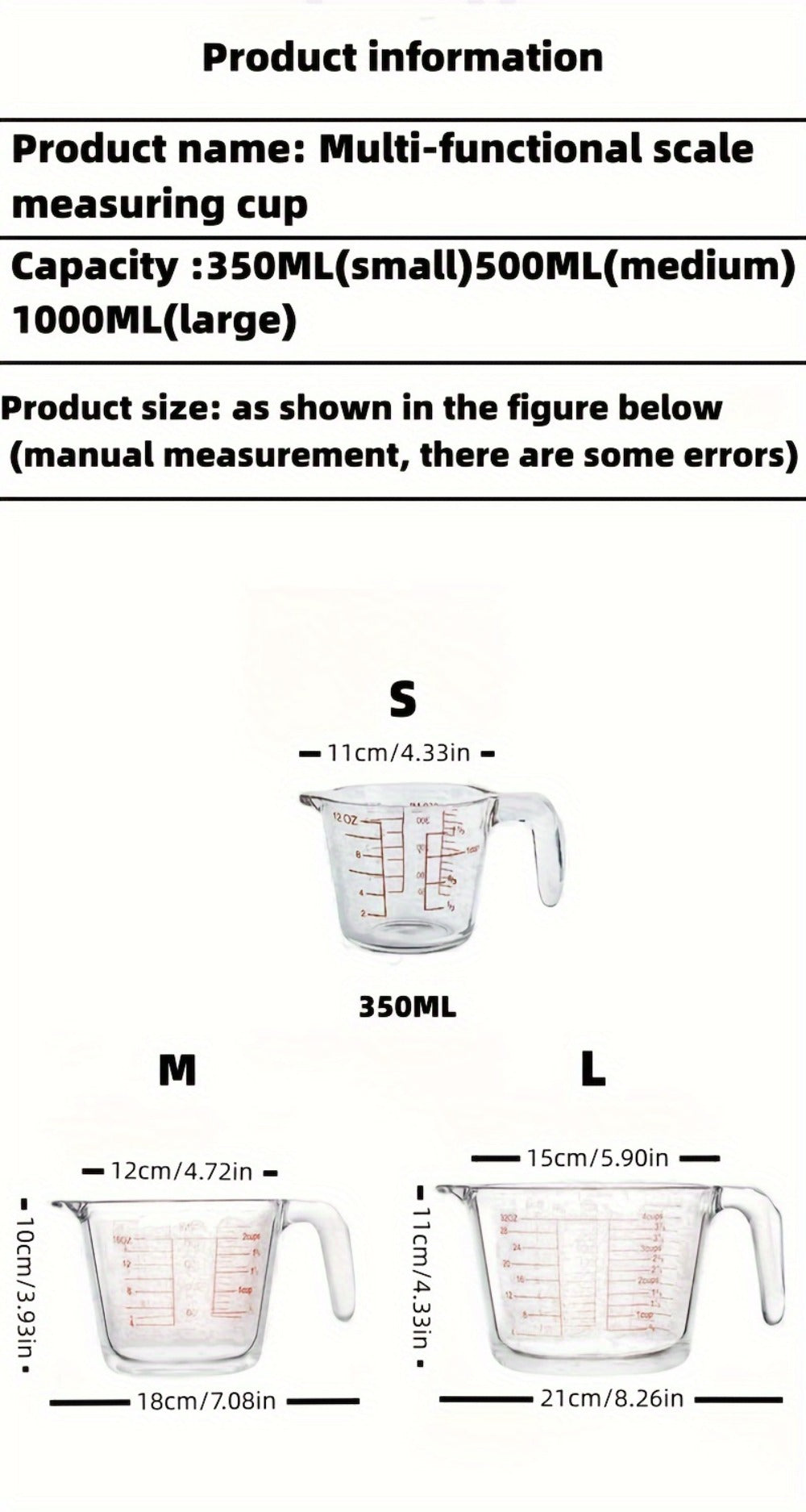 Clear Glass Measuring Cup Bundle with Four- or Nine-Piece Options, Pour Spouts, Handles and Baking Accessories