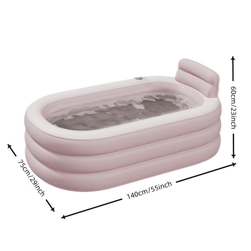 Inflatable Bathtub | Portable Foldable Adult Soaking Tub Backrest Home
