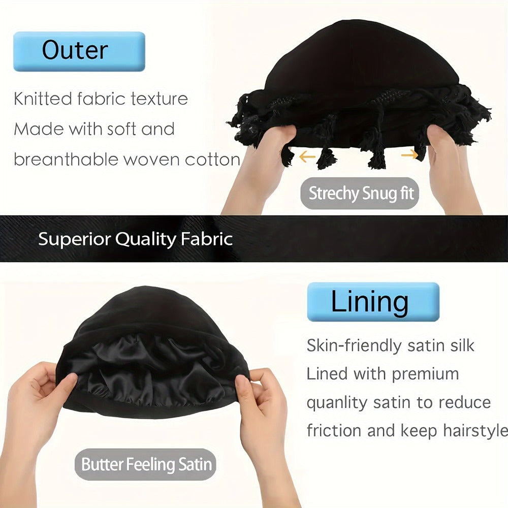 5pcs Vintage Ethnic Turban for Men with Tassel – Soft Elastic Durag Head Wraps for Outdoor, Festival, Cosplay & Daily Wear, 4 Colors Green Yellow Red Blue, Unisex Gift Set