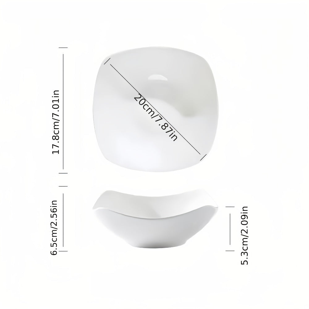 White Bowl and Plate Set in 4-, 8- or 16-Piece Configurations for Picnics, Parties and Everyday Serving