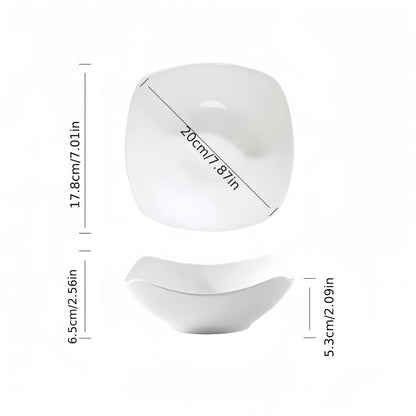 White Bowl and Plate Set in 4-, 8- or 16-Piece Configurations for Picnics, Parties and Everyday Serving