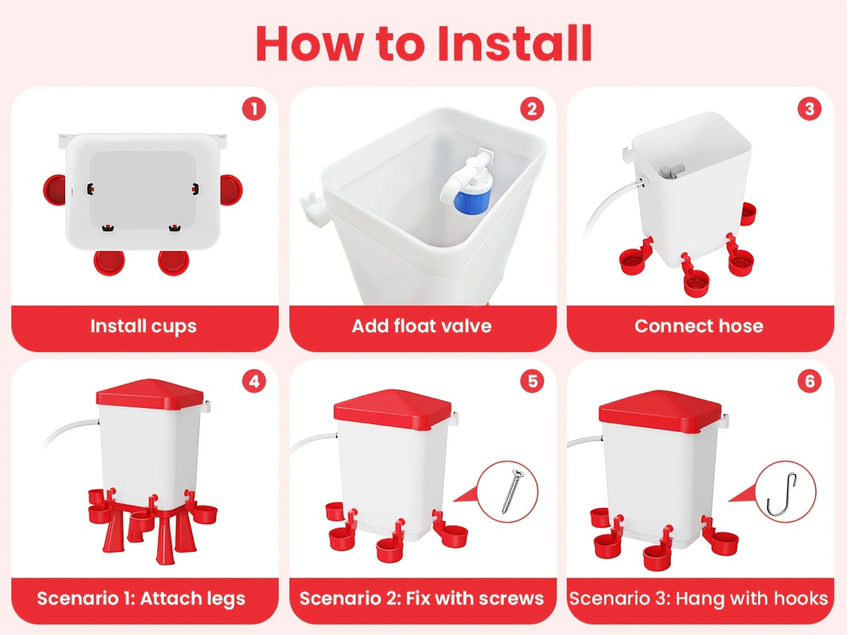 Chicken Waterer | Float Valve Hose Connect Continuous Auto Chick Duck