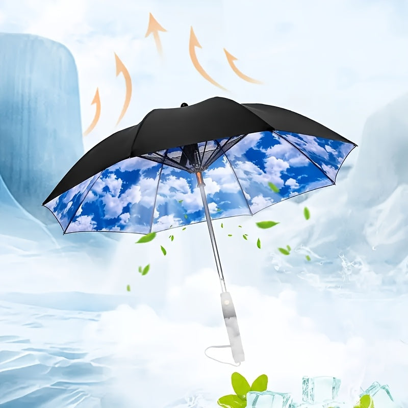 UV Protection Sun & Rain Umbrella with Black Vinyl Coating – 8-Rib Aluminum Frame Windproof Parasol for Outdoor Sun Protection, Sunny & Rainy Days, Includes Matching Water Bottle – Multiple Colors Available