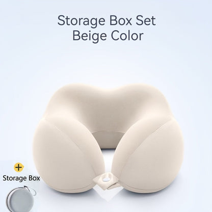 Memory Foam Travel Neck Pillow with Storage Bag – Ergonomic Slow Rebound Support, Machine Washable Cover, for Travel, Office & Napping