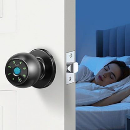 Smart Door Lock Tuya Five-Method Spherical Knob with Fingerprint App IC Card Password and Key