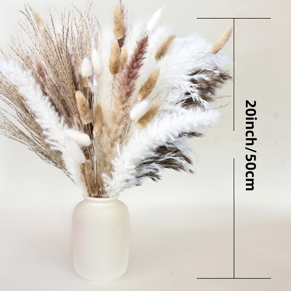 Dried Pampas Grass Decor Bouquet – Natural Fluffy Pampas Stems for Boho Wedding Centerpiece, Living Room Vase Filler, Nursery & Home Decor, Aesthetic Dried Flowers Arrangement, 110 or 300 Pcs