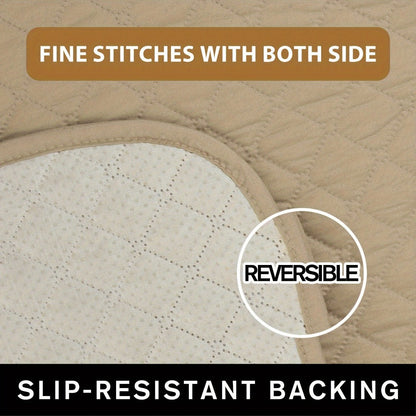 Sofa Cover Waterproof Quilted Microfiber Three-Seat Panel Set with Two Foam Tubes, Straps and Side Pocket