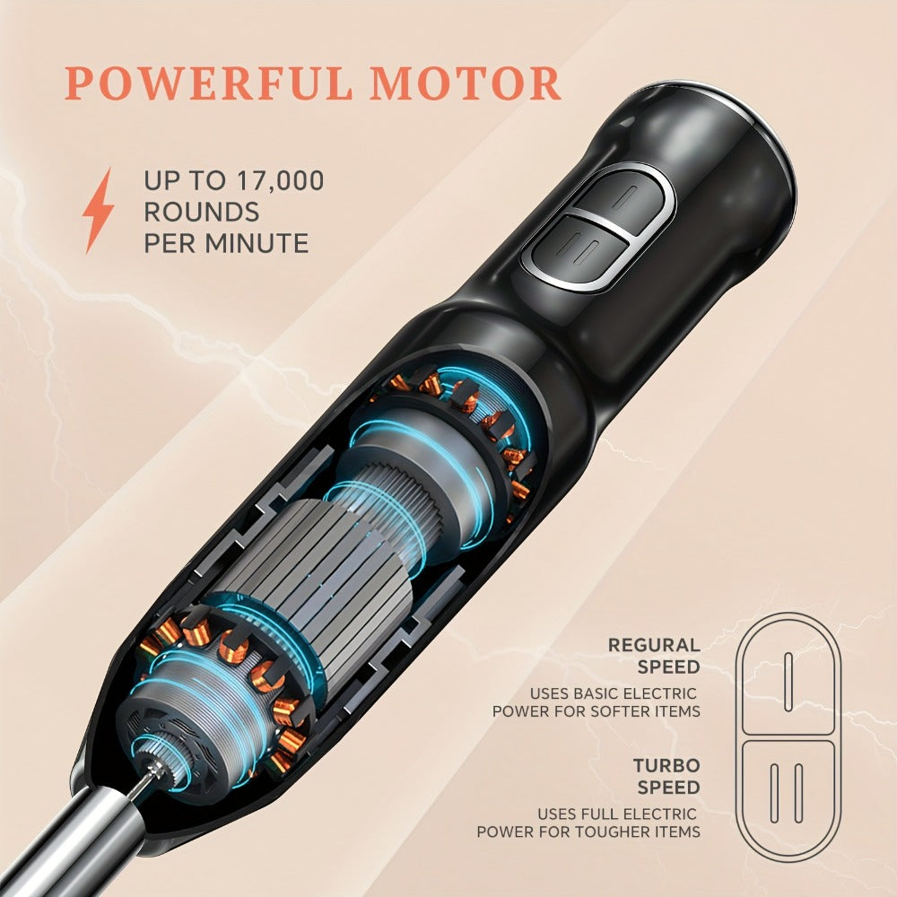 400W Immersion Blender with Two-Button Control, Detachable Shaft and 38 cm Black Handheld Body