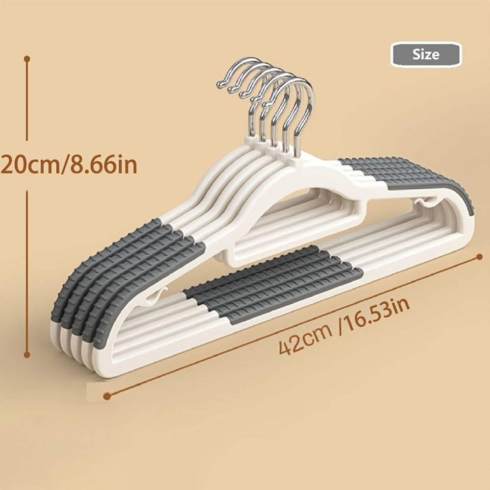 Non-Slip Clothes Hangers 50 Pack with 8 Clasps - Heavy Duty Space Saving Velvet Shoulder Strips Wardrobe Hangers for Shirts, Pants, Coats, Scarves, Wet Dry Use, Closet Organizer