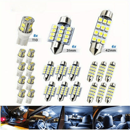 LED Car Interior Light Bulbs 40PCS W5W 168 6000K Cold White – Width Indicator Reading Roof Dome Lamp Replacement Set