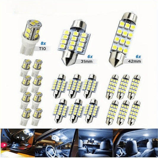 LED Car Interior Light Bulbs 40PCS W5W 168 6000K Cold White – Width Indicator Reading Roof Dome Lamp Replacement Set