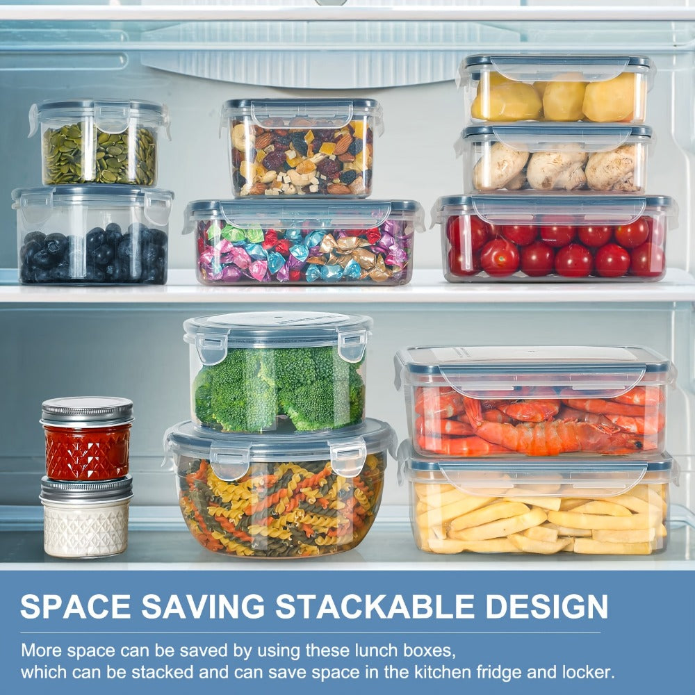 Food Storage Containers 16-, 28- or 48-Piece Pantry Set with Snap-On Lids, Labels and Markers