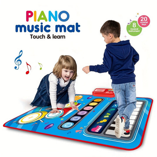 Kids Electronic Drum Music Mat, Multifunctional Musical Toy for Skill Development & Family Bonding, Dance Drum Pad for Boys & Girls, Birthday Christmas Holiday Gift for Children Ages 3+