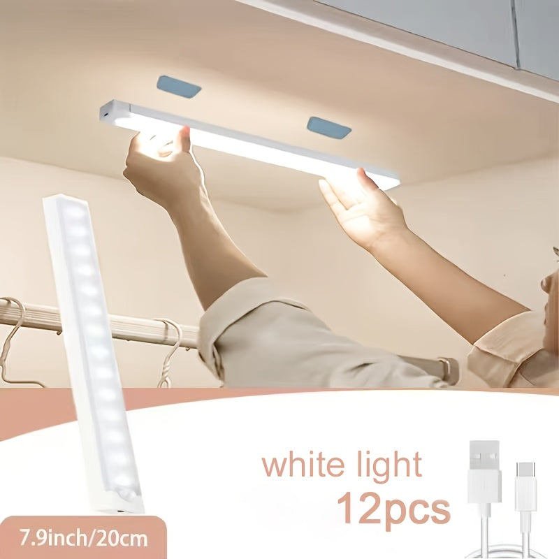 USB-C Rechargeable Motion Sensor LED Light Bar Sets in 10, 20 or 30cm Sizes and 6-, 9- or 12-Packs