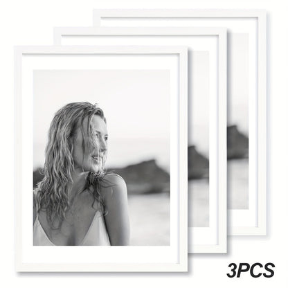 Picture Frames 12x16 Set of 3 – Classic Wood Poster Frames, Horizontal & Vertical Wall Hanging, Multi-Color Options for Bedroom Office Living Room Gallery Wall Decor