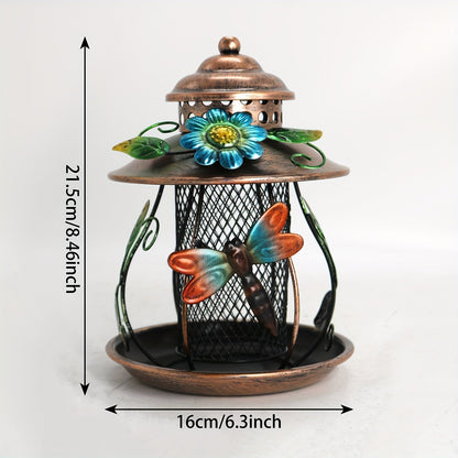 Wild Bird Feeder | Iron Mesh Hanging Dragonfly Butterfly Garden Patio