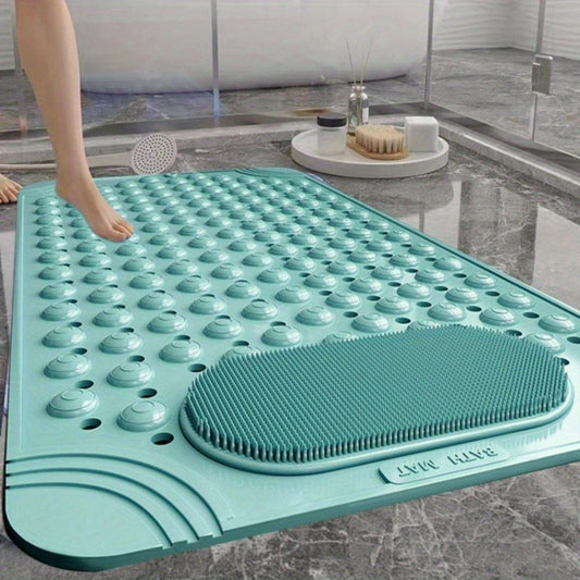 Non-Slip Bath Mat with Massage Buttons - PVC Shower Mat with Polka Dot Pattern, 0.35" Thick Rectangular Bathroom Safety Mat | Anti-Slip Bathtub Mat for Shower, Tub & Bathroom Floor | Multiple Colors