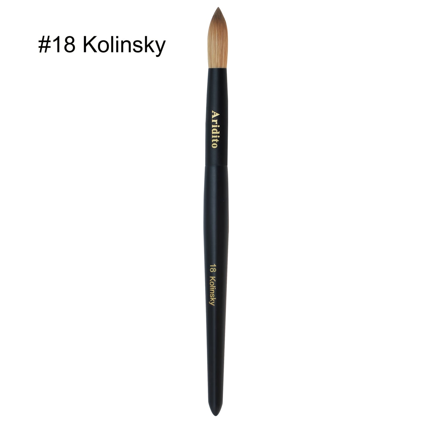 Kolinsky Nail Brush Round Head for Acrylic Extensions – Professional Black Wooden Handle Nail Art Brush with Genuine Kolinsky Hair Bristles, Sizes #8 #10 #12 #14 #16 #18 for Salon & Home Manicure Women
