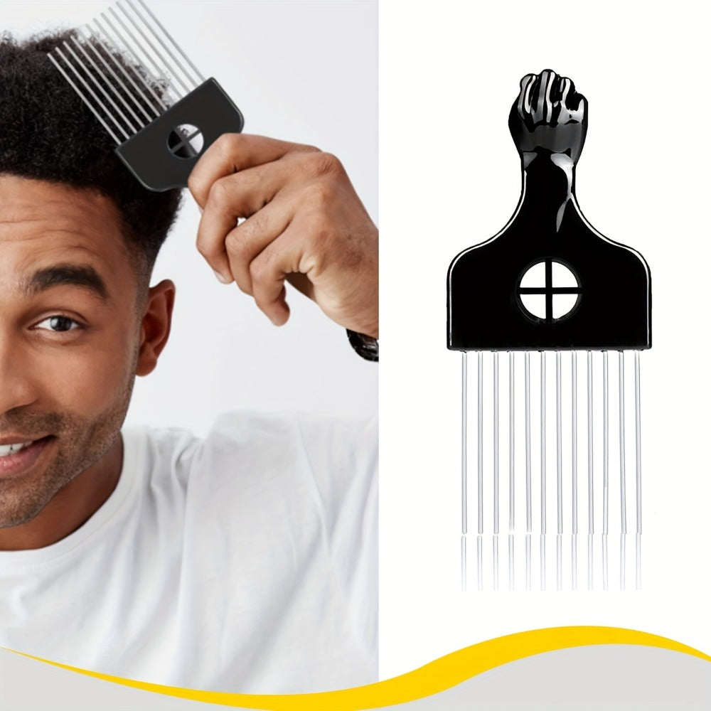 Twist Sponge Brush & Styling Comb Set for Curly Natural Black Hair — Afro Coil Definer with Metal Pick, Loc & Short Hair Grooming Tools for Men & Women