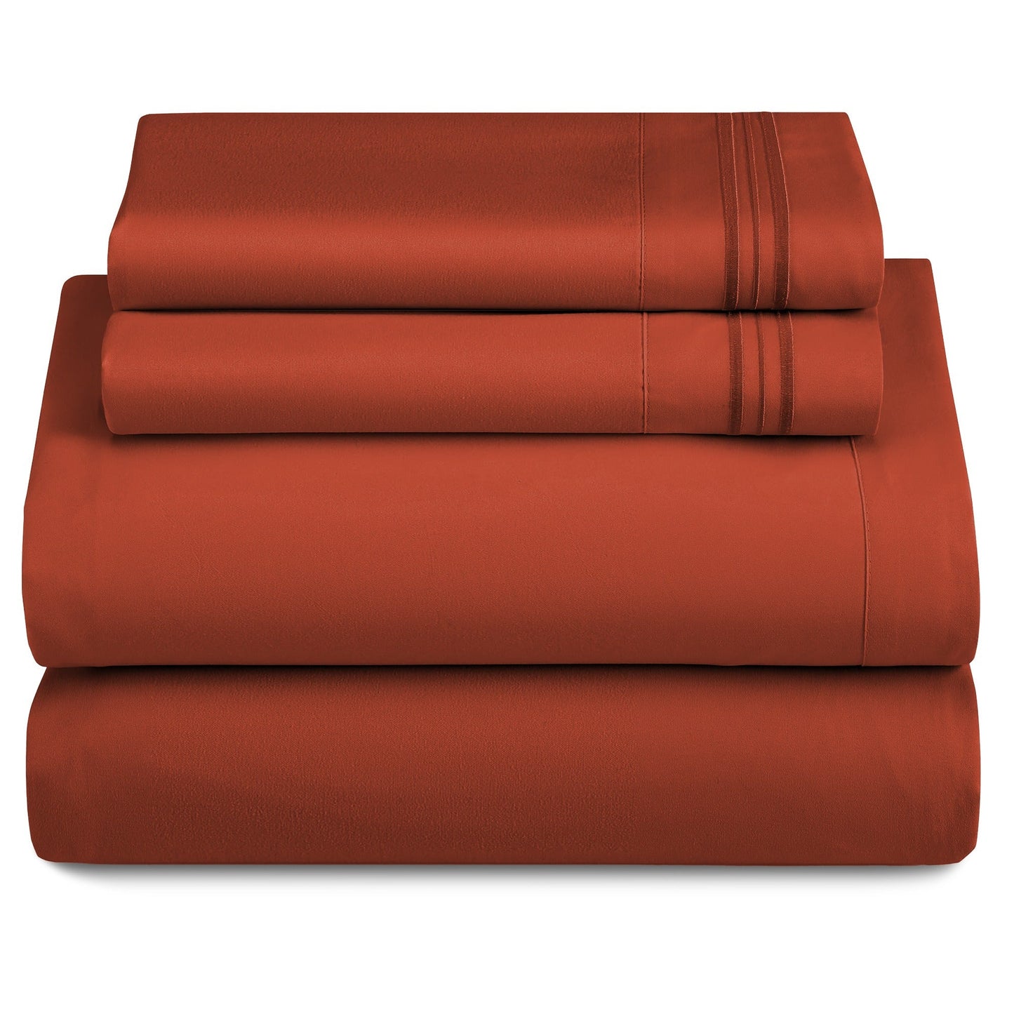 Bed Sheet Set 1800-Series Microfiber with Six Fitted-Sheet Sizes and Twenty Solid Color Choices