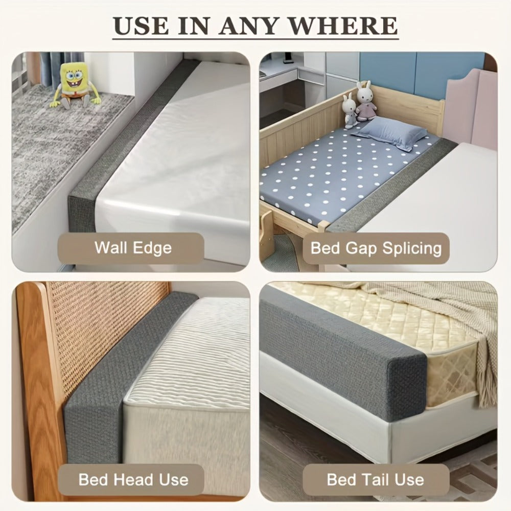 Mattress Gap Filler Pillow | Bed Crack Stopper Between Mattress & Headboard, High Density Foam Wedge, Twin Full Queen King