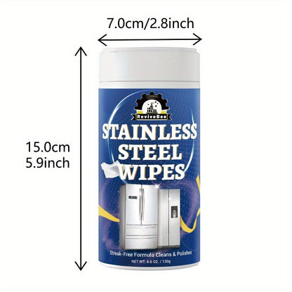 Stainless Steel Cleaning Wipes in One or Two Barrel Packs for Kitchen Appliances, Sinks, Cookware and Surfaces
