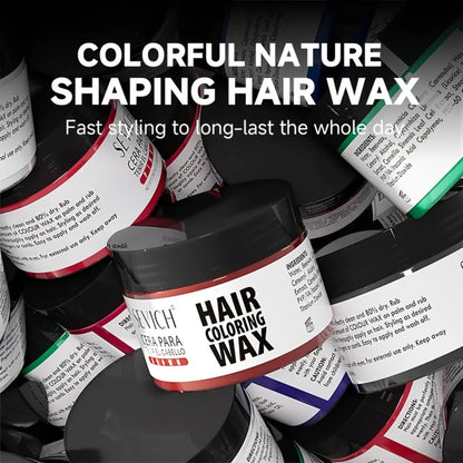 Temporary Hair Color Wax with Strong-Hold Styling Formula in Ten Shades for Parties and Costumes
