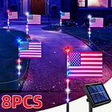 8 National Flag Ground Stake Lights