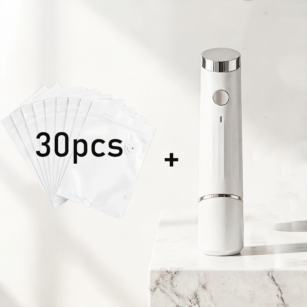 Pen-Style Handheld Vacuum Sealer with One-Button Operation, Type-C Charging and 10 Reusable Bags