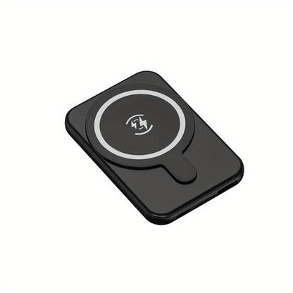 20000mAh Magnetic Wireless Power Bank with Lower-Edge Wired Ports, Side Button and Black or Pink Finish
