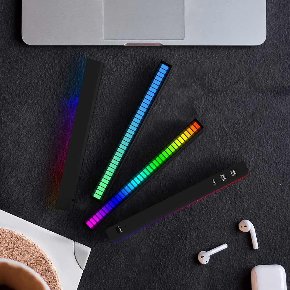 RGB LED Light Bars with Music Sync 2/4 Pack Voice Control USB Powered Smart Rhythm Lights for Gaming for Home, Desk and Accent Lighting