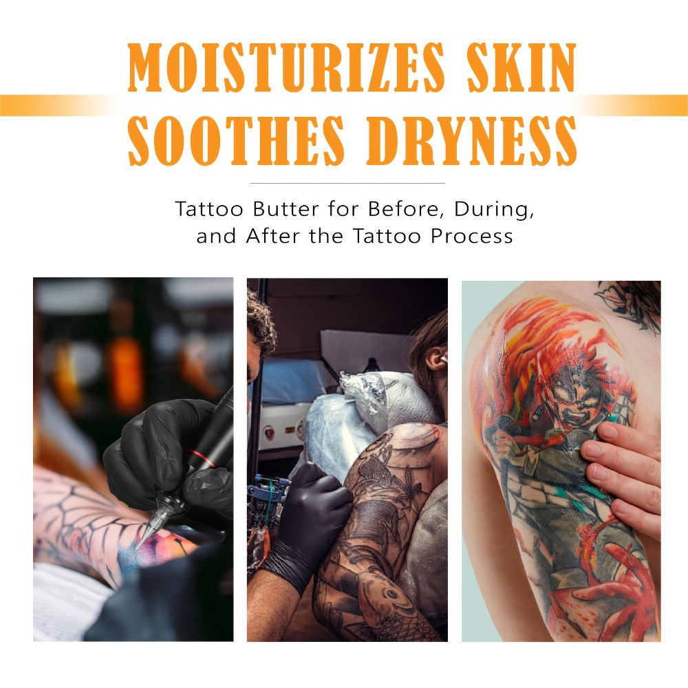 Tattoo Green Soap Cleaning Kit Neebol 8.5oz Concentrated Soap Squeeze Bottle Moisturizing Balm Cream Lint-Free Wipes Complete Skin Care Set Before After Tattooing Body Art