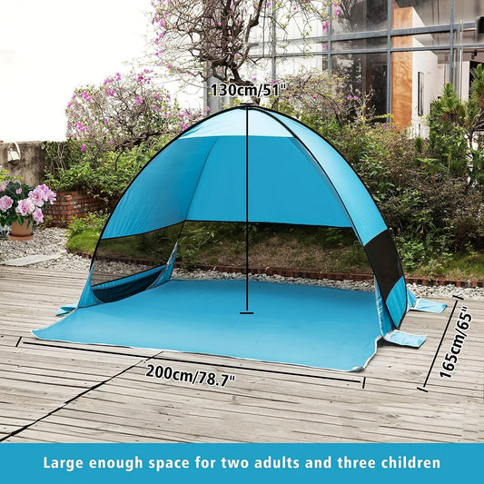 Beach Tent Pop Up Sun Shade 2-3 Person Anti-UV with Carry Bag