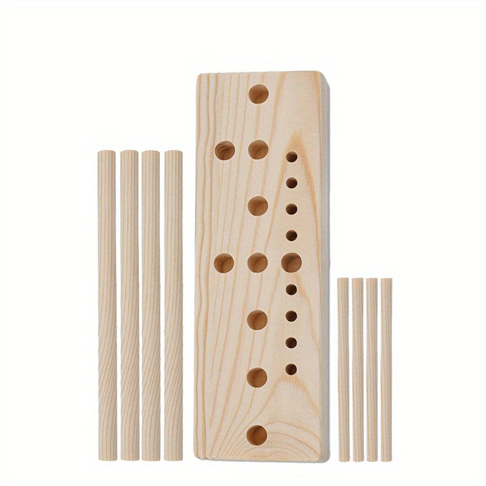 Nine-Piece Wooden Wreath and Bow Maker Tool Set with Peg Board and Assorted Craft Accessories