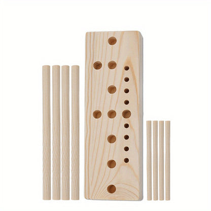 Nine-Piece Wooden Wreath and Bow Maker Tool Set with Peg Board and Assorted Craft Accessories
