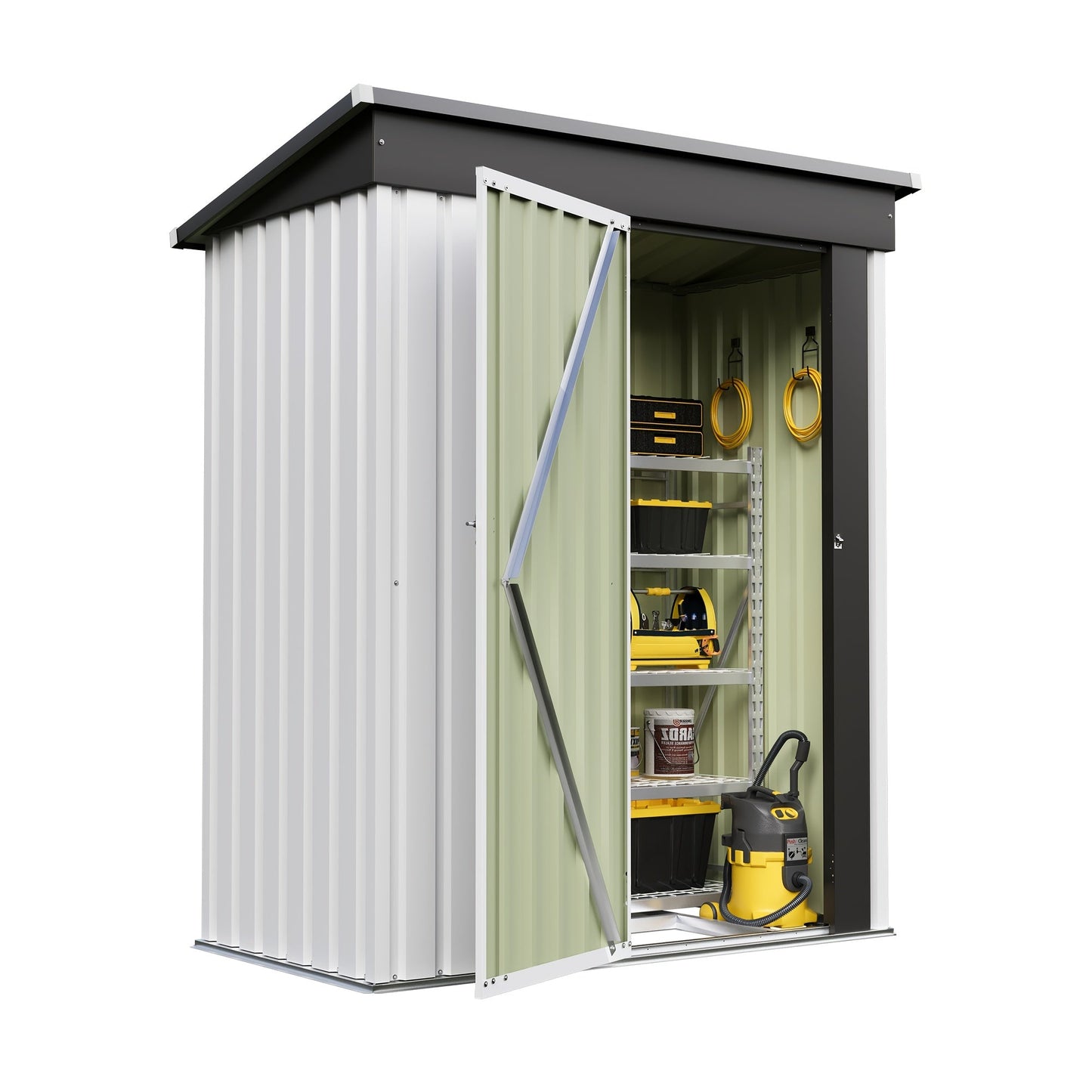 Garden Storage Shed | Metal Lockable Tool Backyard Waterproof Compact