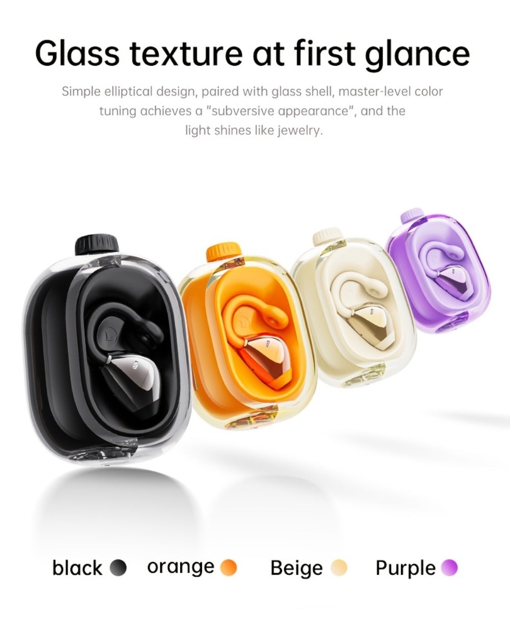 40H Open Ear Clip Earbuds OWS 6.0 TWS Sport Wireless Headphones Noise Cancelling Mic for Bedside Audio, Alarms and Room Entertainment