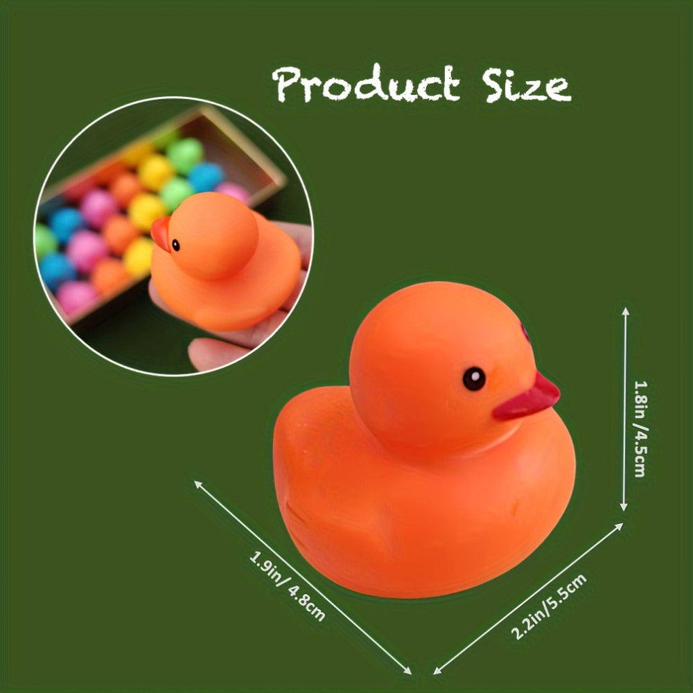 72-Piece Assorted Mini Rubber Duck Set in Mixed Colors for Supervised Bath, Pool and Party Play