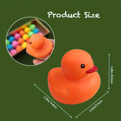 72-Piece Assorted Mini Rubber Duck Set in Mixed Colors for Supervised Bath, Pool and Party Play
