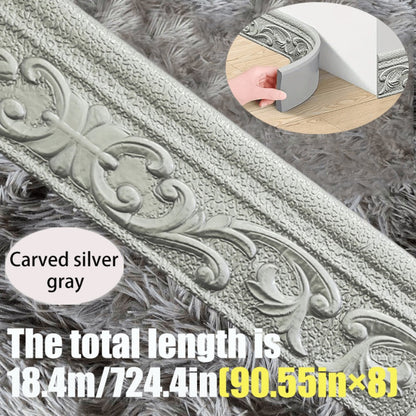 Carved Foam Baseboard Wall Trim Sticker in White, Silver Gray, Copper or Golden, Available in 4, 8 or 12 Rolls