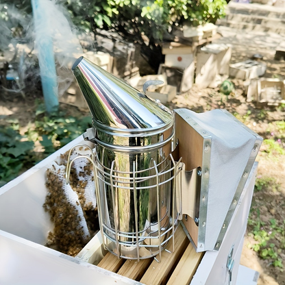Beekeeping Tool Kit 15PCS - Smoker, Brush, Hive Scraper, Queen Catcher & More