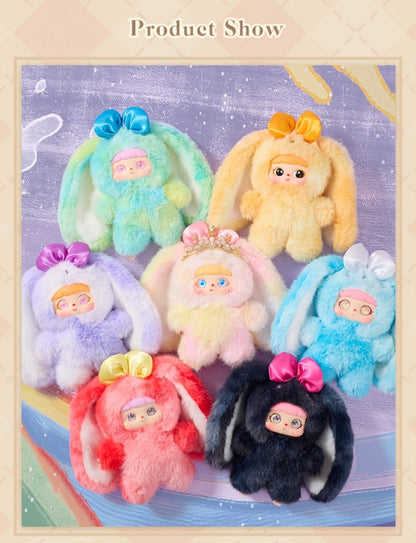Plush Toy – Kawaii Rabbit with Detachable Face Panel and Assorted Character Styling for Display